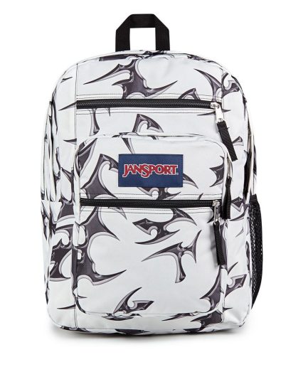 Big Student Backpack in Cyber Silver White