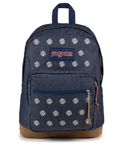 Right Pack Backpack in Embroidered Denim Dark